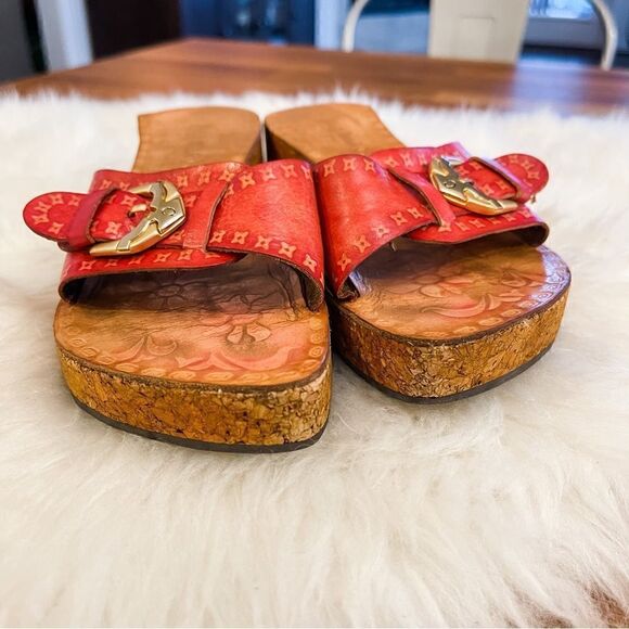 🍋 Max Maros • Women’s Leather & Cork Sandals Size EU 35 - Picture 3 of 10